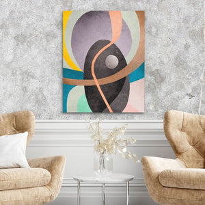 Gray Circle Around Lines - Shapes Art