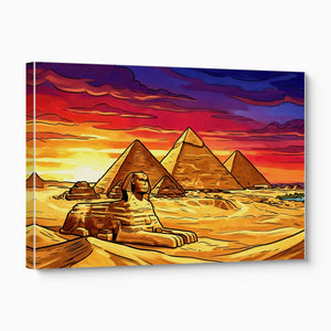 Great Sphinx Sunset โ great sphinx sunset angled flush print