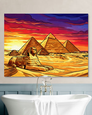Great Sphinx Sunset โ great sphinx sunset psd white wall green bath 1land flush print