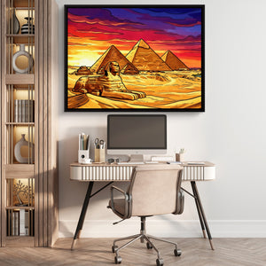 Great Sphinx Sunset โ great sphinx sunset sq beige office 1land framed black