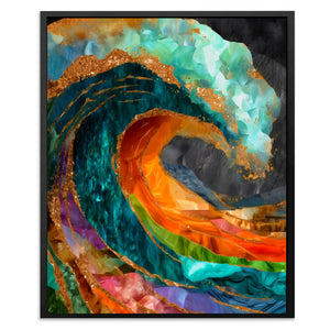 Great Wave Reimagined canvas wall art, room view