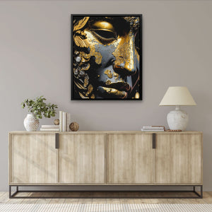 Greek Goddess - Black Canvas Wall Art