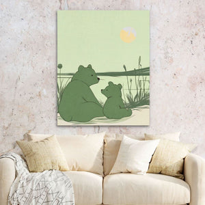 Green Bears - Green Wall Art for Nursery