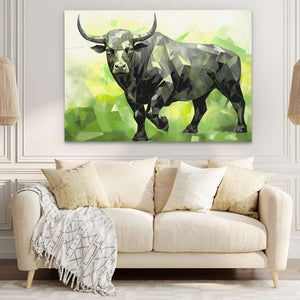 Green Bull - Large Canvas Print
