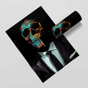 Green Money Skull Semi - gloss Print - Luxury Wall Art