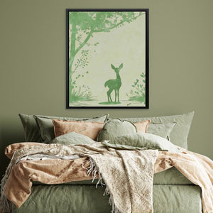 Green Prairie - Abstract Wall Art in Black Frame