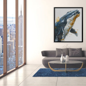 Grey Whale Breaching - Animals Art for Bathroom