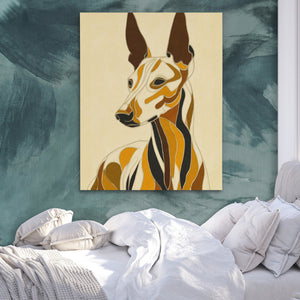 Greyhound Geometric Lines — Greyhound Geometric Lines Side Bebd Green Abstract 229