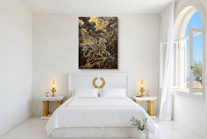 Griffin Golden Sky โ griffin golden sky bedroom with window 1port flush print