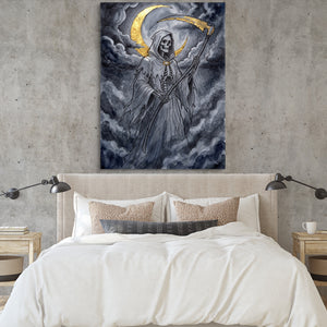 Grim Reaper Moon — grim reaper moon sq bedroom cement wall 1port flush print