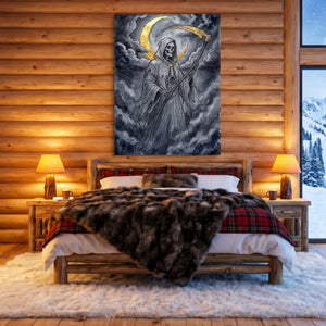 Grim Reaper Moon — grim reaper moon sq cozy cabin 1port flush print