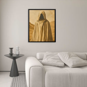 Guardian of Dunes - Monochromatic Wall Art in Black Frame