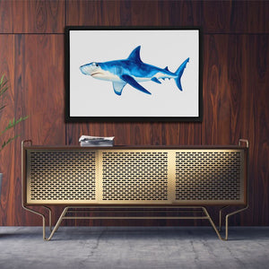 Hammerhead Shark - Blue Ocean Blues Canvas Print