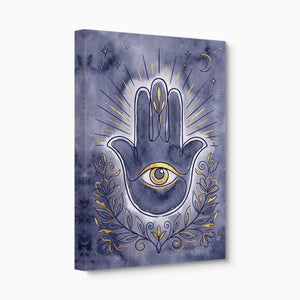 Hamsa Indigo Eye โ hamsa indigo eye angled flush print