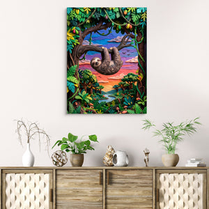 Hanging Sloth Sunset - Luxury Wall Art