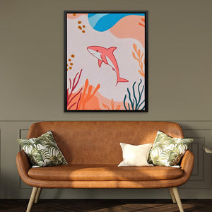 Happy Pink Shark - Luxury Wall Art