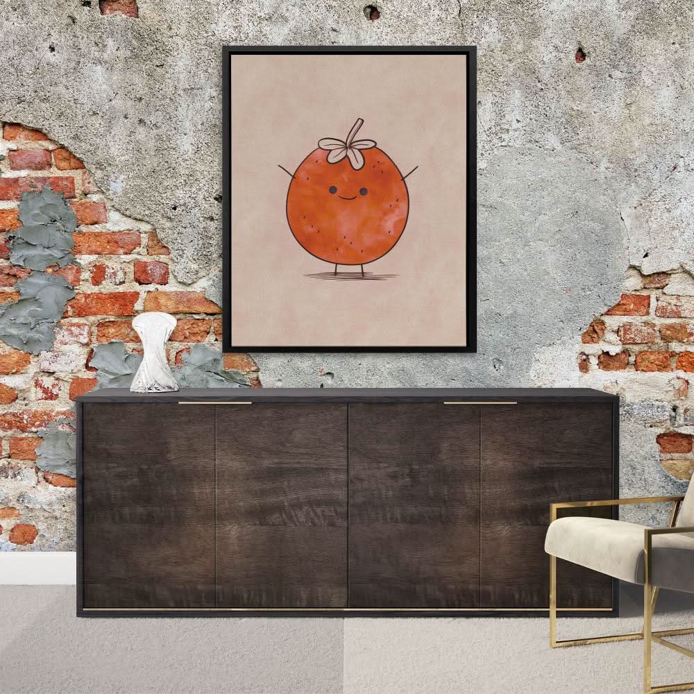 Happy Tomato - Simple Neutral Canvas Wall Art