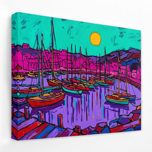 Harbor Boats Sunset โ Harbor Boats Sunset Landscape Side View Mirror Wrap 177