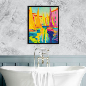 Harbor Kaleidoscope - Wall Art in Black Frame