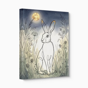 Hare Golden Moon — hare golden moon angled flush print