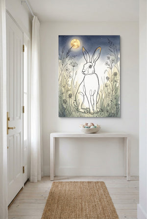 Hare Golden Moon — hare golden moon p small room with table 1port flush print