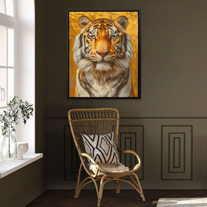 Harmonious Tiger - Modern Wall Art in Black Frame