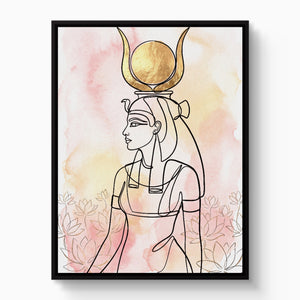 Hathor Golden Headdress โ hathor golden headdress white studio framed black