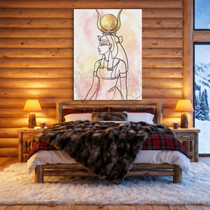 Hathor Golden Headdress โ hathor golden headdress sq cozy cabin 1port flush print