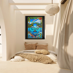 Hawaii Ace of Clubs Card canvas wall art, room view