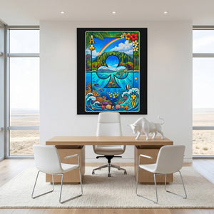 Hawaii Ace of Clubs Card canvas wall art, room view