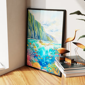 Hawaii Coral Reef — Hawaii Coral Reef New Living Room Wall Apartment Zoom 80