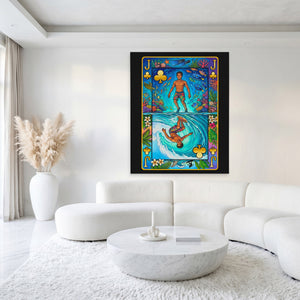 Hawaii Jack of Clubs Card canvas wall art, room view