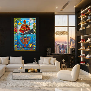 Hawaii King of Clubs Card canvas wall art, room view