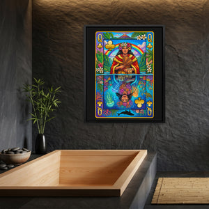 Hawaii Queen of Clubs Card — Hawaii Queen of Clubs Card Bamboo Bathroom Port 4