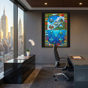 Hawaii Ten of Clubs Card canvas wall art, room view