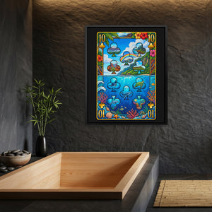 Hawaii Ten of Clubs Card — Hawaii Ten of Clubs Card Bamboo Bathroom Port 5