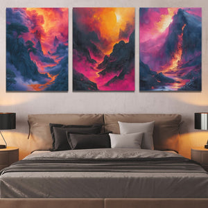 Hawaiian Volcano Eruptions - Orange Wall Art for Living Room