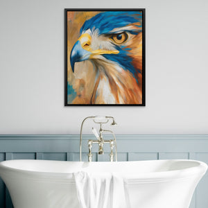 Hawk's Azure Fire - Luxury Wall Art