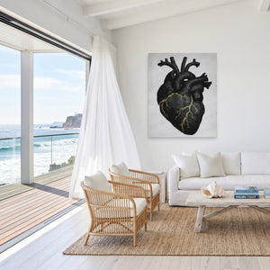 Heart Anatomical canvas wall art, room view