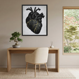 Heart Anatomical canvas wall art, room view