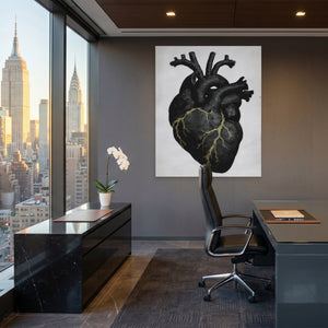 Heart Anatomical canvas wall art, room view