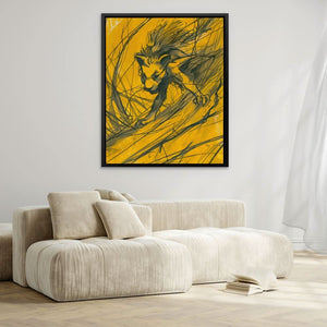 Heart of the Animal Kingdom - Yellow Canvas Wall Art