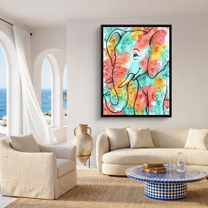Heartfelt Elephant โ heartfelt elephant sq coast living room 1port framed black