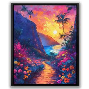 Heavenly Beach Walk - Colorful Coastal Canvas Print