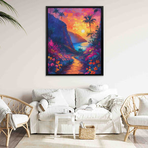 Heavenly Beach Walk - Colorful Canvas Wall Art