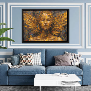 Heavenly Flight - Religious Wall Art in Black Frame