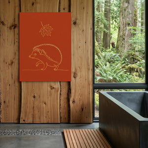 Hedgehog Autumn Line โ hedgehog autumn line sq outdoor bathroom log 1port flush print