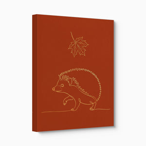 Hedgehog Autumn Line โ hedgehog autumn line angled flush print