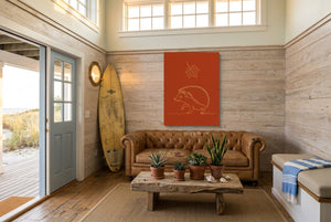 Hedgehog Autumn Line โ hedgehog autumn line living room with couch 3 1port flush print