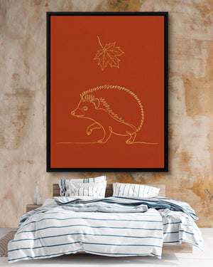 Hedgehog Autumn Line โ hedgehog autumn line psd clay beige bedroom 1port framed black